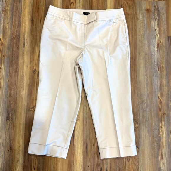 Ann Taylor NWT Beige Khaki Cropped Leg Curvy Pants Size 12 - Picture 2 of 8